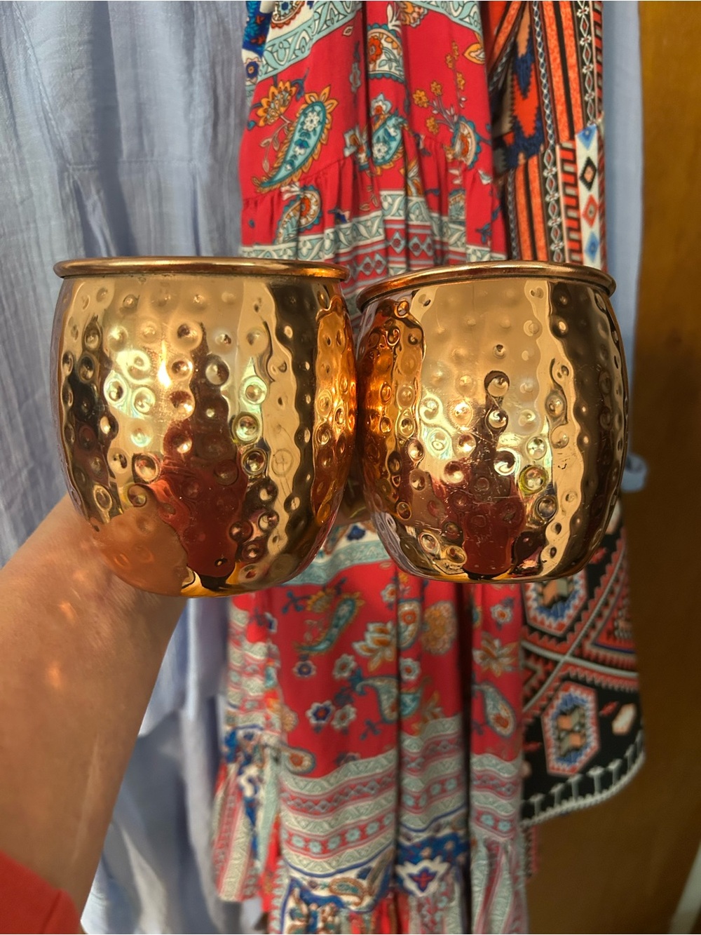 Hammered Copper Moscow Mule Mugs - Set of 2 - Picture 2 of 5